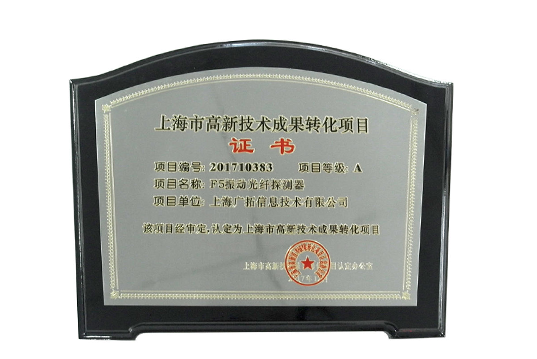 2015年上海市高新技術成果轉化項目-F5振動光纖